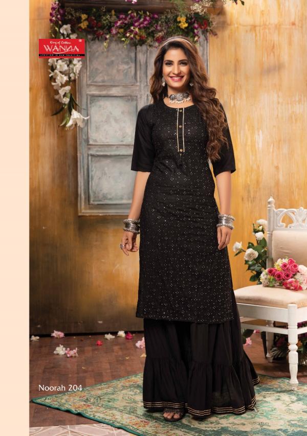 Wanna Noorah 2 Stylist Party Wear Rayon Kurti With Sarara 